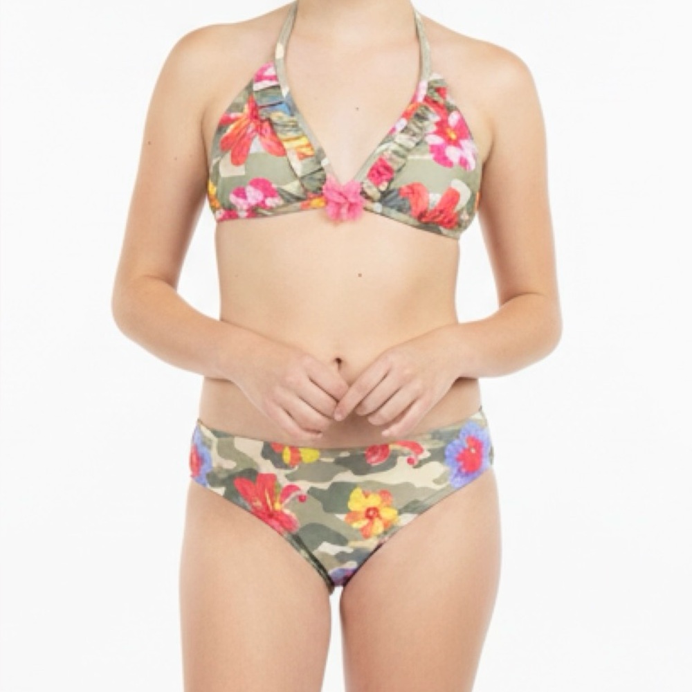 NEW Kate Mack 2pc Camo Flower Girls Bikini‎ sz 16